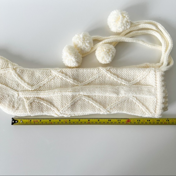 NWT Tall Reading Socks, Cabin Cable Knit Lounge Socks with Pom Pom Ties - Picture 6 of 14